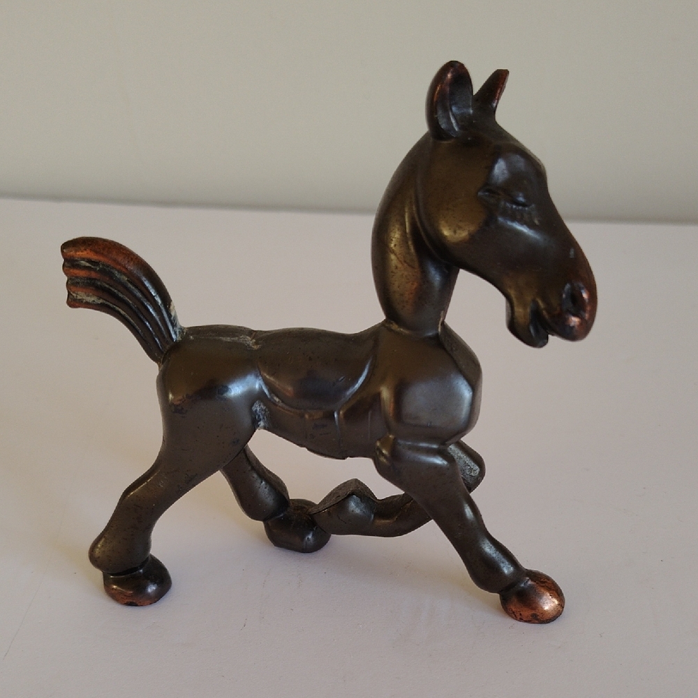 Dodge Inc Vintage Bronzed Metal Horse Figurine 4x5